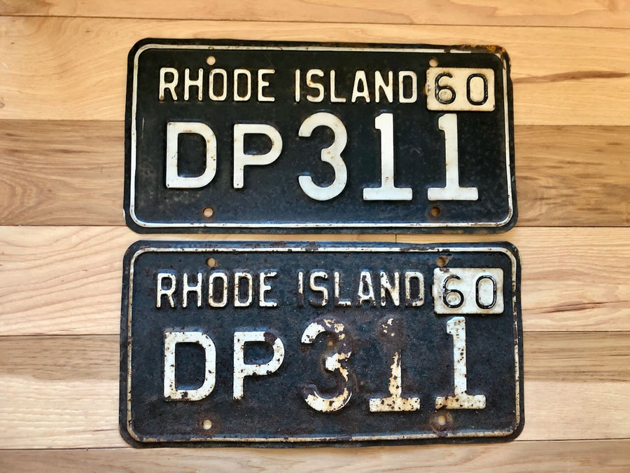Pair of 1960 Rhode Island License Plates