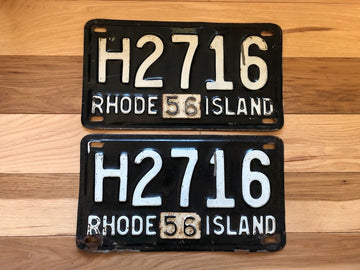 Pair of 1956 Rhode Island License Plates