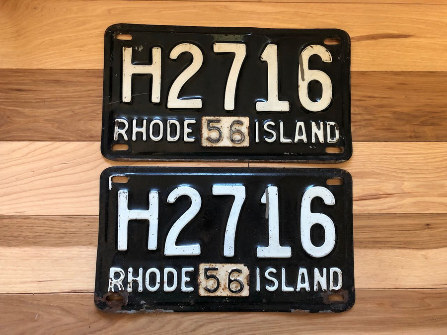 Pair of 1956 Rhode Island License Plates