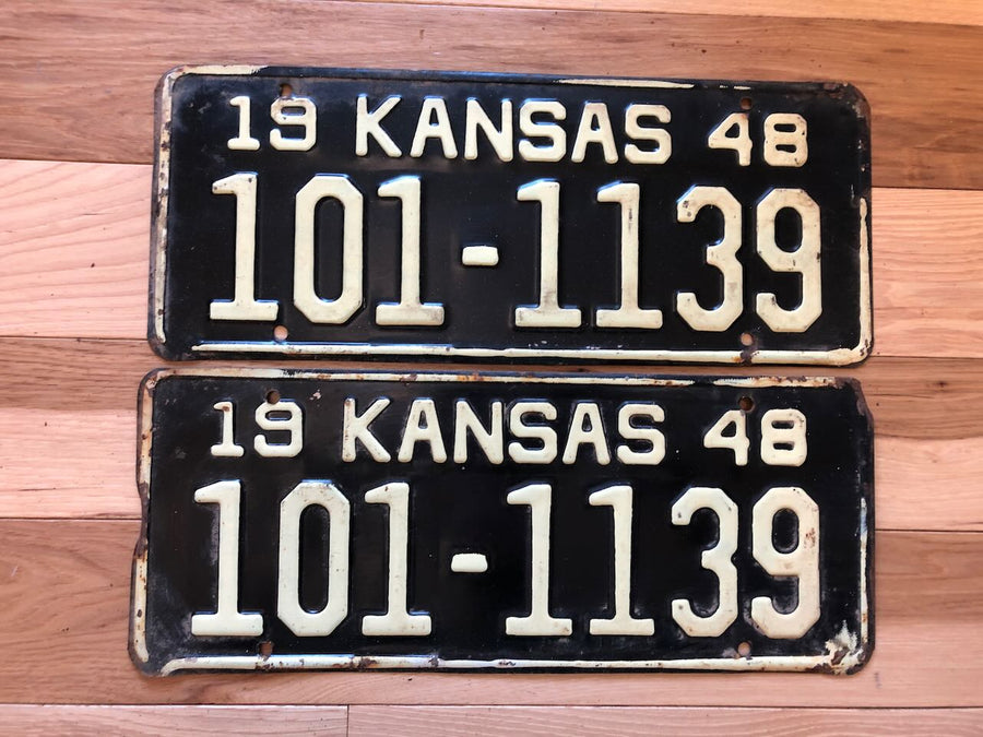 Pair of 1948 Kansas License Plates