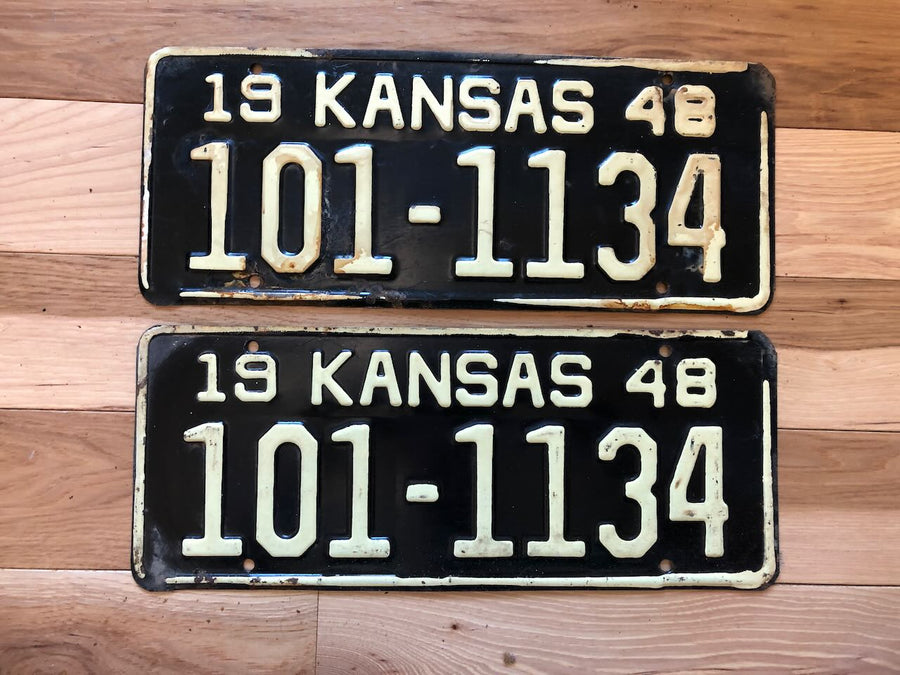 Pair of 1948 Kansas License Plates