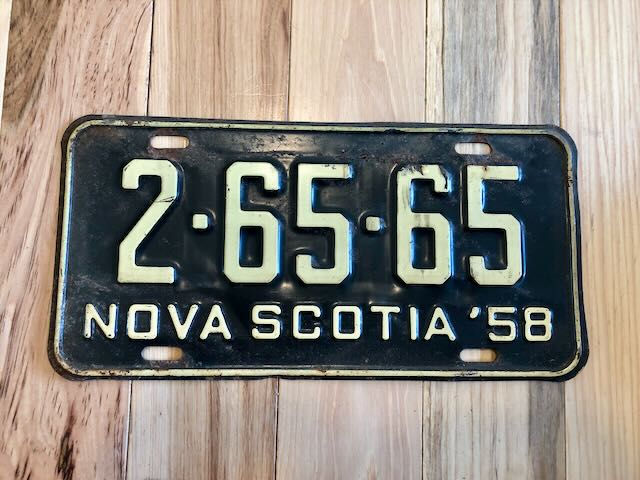1958 Nova Scotia License Plate