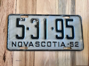 1952 Nova Scotia License Plate