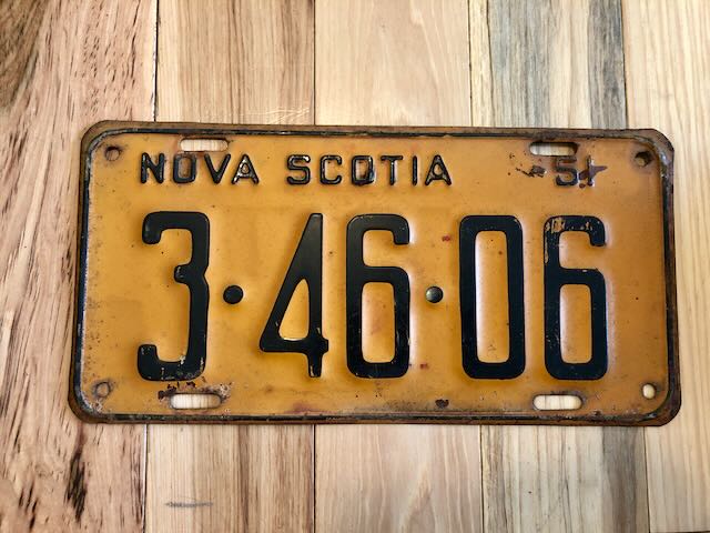 1951 Nova Scotia License Plate