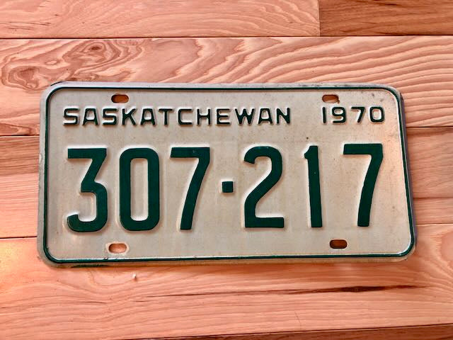 1970 Saskatchewan License Plate