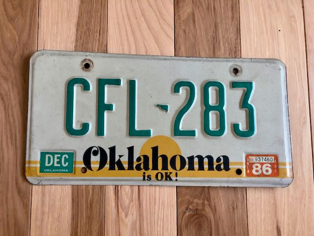 Oklahoma Sun License Plate