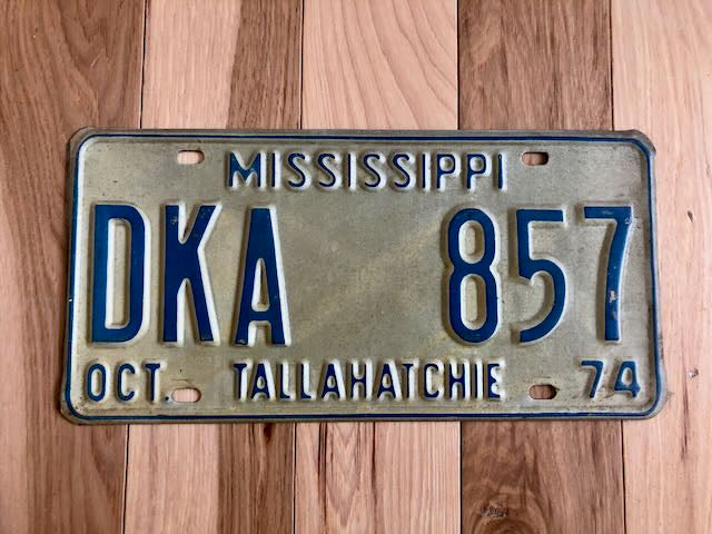 1974 Mississippi License Plate