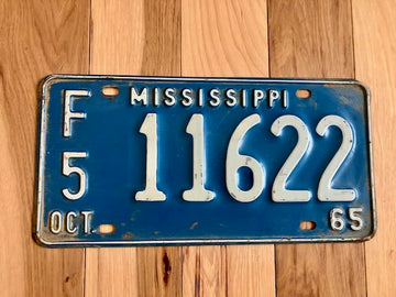 1965 Mississippi License Plate