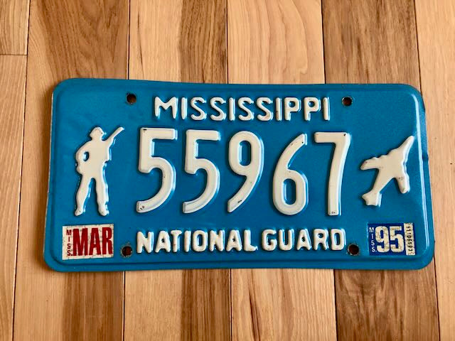 Mississippi National Guard License Plate