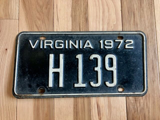 1972 Virginia License Plate