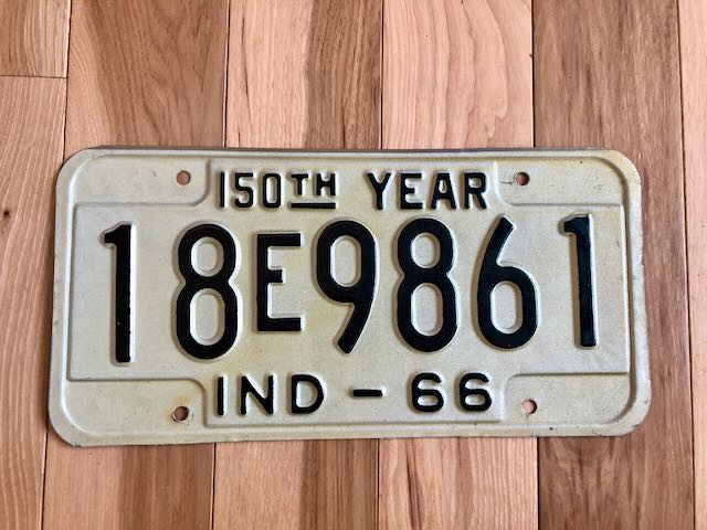 1968 Indiana 150th Year License Plate