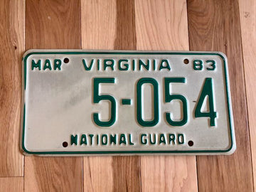 1983 Virginia National Guard License Plate