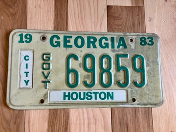 1983 Georgia Government License Plate