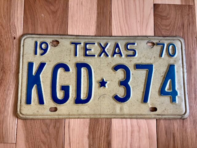 1970 Texas License Plate
