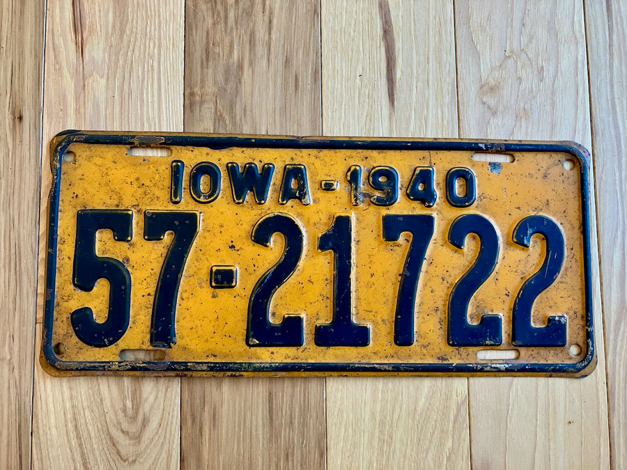 1940 Iowa License Plate