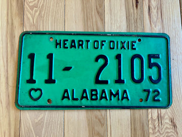 1972 Alabama Calhoun County License Plate