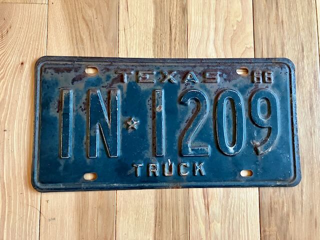 1966 Texas Truck License Plate