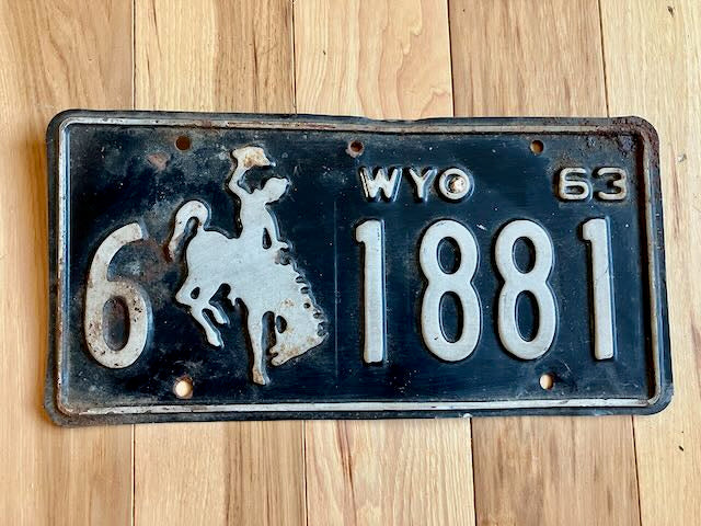 1963 Wyoming License Plate