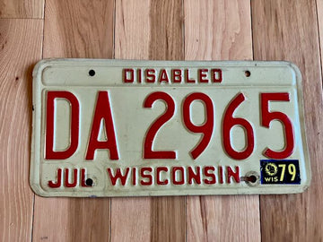 1979 Wisconsin Disabled License Plate