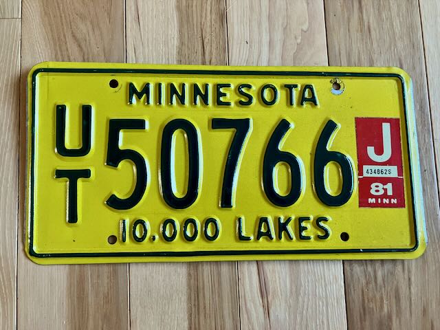 1981 Minnesota License Plate