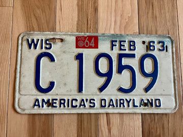 1963 Wisconsin License Plate