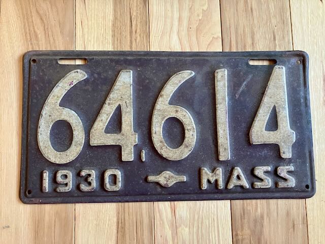 1930 Massachusetts License Plate