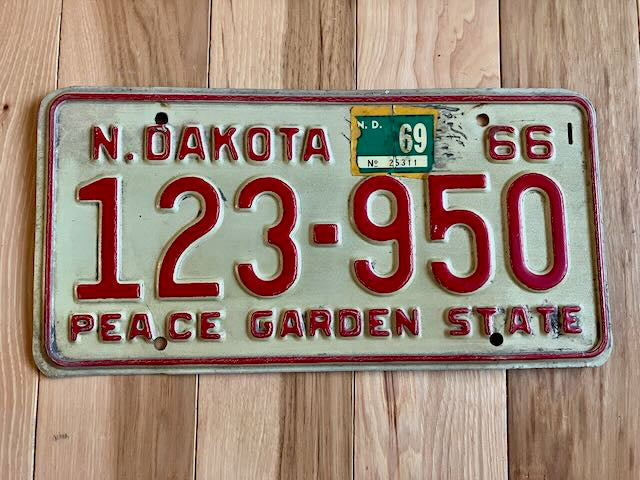 1966 North Dakota License Plate