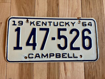 1964 Kentucky Campbell License Plate