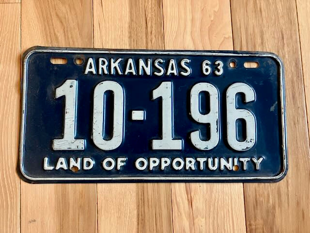 1963 Arkansas License Plate