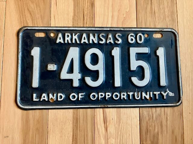 1960 Arkansas License Plate