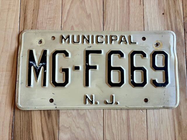 New Jersey Municipal License Plate
