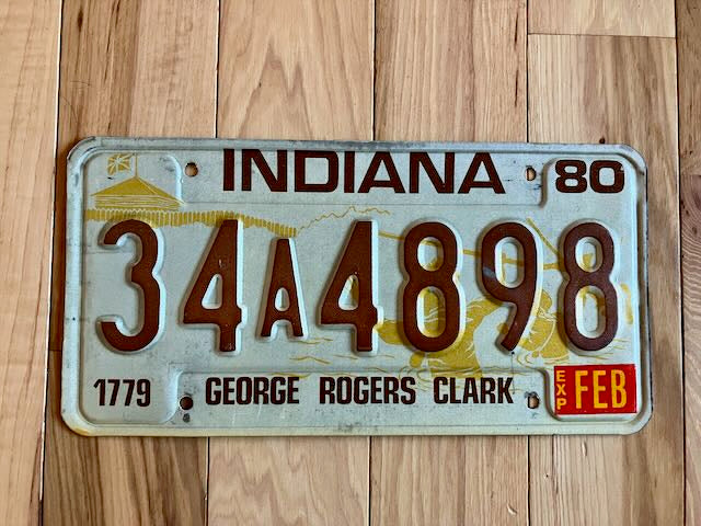 1980 Indiana George Rogers Clark License Plate