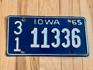 1965 Iowa License Plate