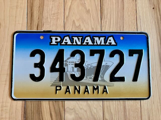 Panama Canal Scene License Plate