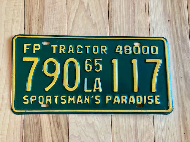 1965 Louisiana Tractor 48,000 LB License Plate