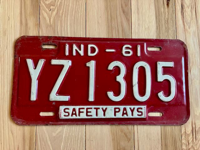 1961 Indiana License Plate