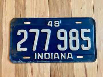 1948 Indiana License Plate