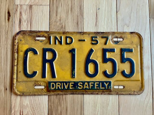 1957 Indiana License Plate