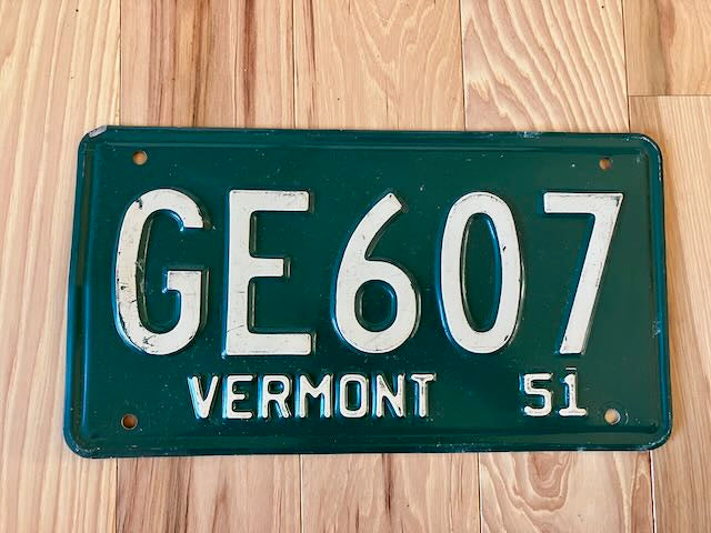 1951 Vermont License Plate