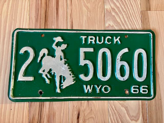 1966 Wyoming Truck License Plate