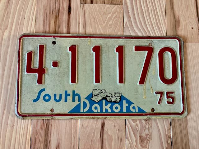 1975 South Dakota License Plate