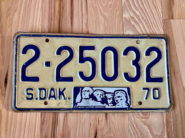 1970 South Dakota License Plate