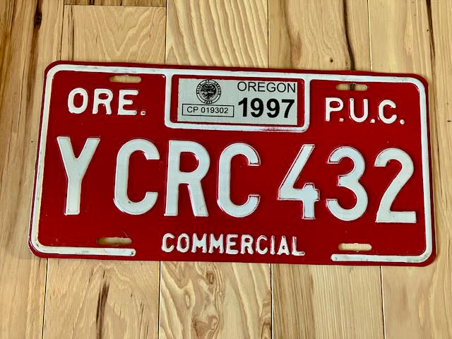 1997 Oregon Public Utility Commission License Plate