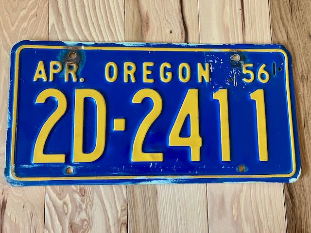 1956 Oregon License Plate
