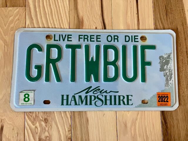 New Hampshire Vanity License Plate