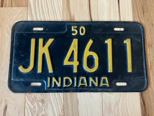 1950 Indiana License Plate