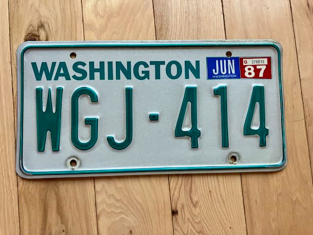1987 Washington State License Plate