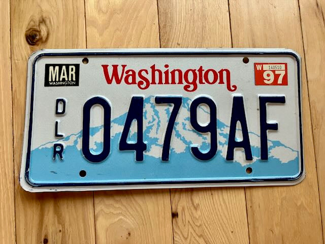 Washington State Dealer License Plate