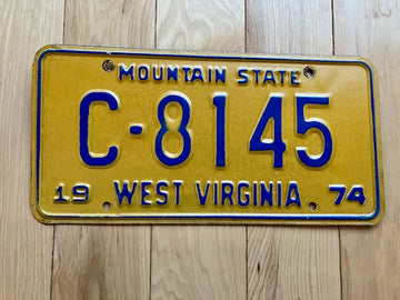 1974 West Virginia License Plate