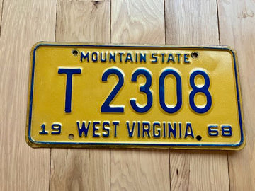 1968 West Virginia License Plate